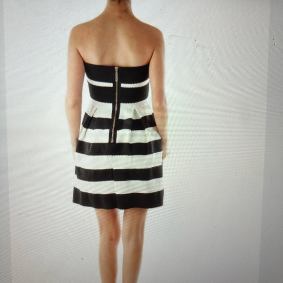 NWT BCBGMaxAzria Alythea Strapless Mini Dress,Black/Cream Striped, Size S - Picture 3 of 4